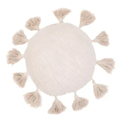 HOMLA Poduszka Tonne Okragla Bawelniana Z Fredzlami 40 Cm