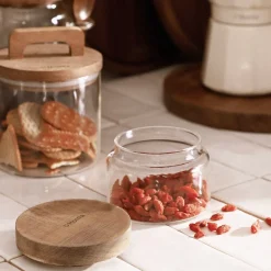 HOMLA Pojemnik Carlos Maly Z Akacjowym Wieczkiem 0,25 L