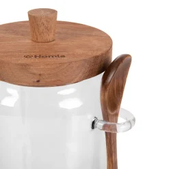HOMLA Pojemnik Carlos Szklany Z Akacjowa Lyzeczka 0,9 L