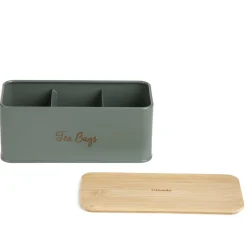 HOMLA Pojemnik Escille Z Drewniana Pokrywka Na Herbatę 20X8X8 Cm