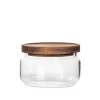 HOMLA Pojemnik Gabin Szklany Z Akacjowym Wieczkiem 0,7 L