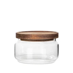 HOMLA Pojemnik Gabin Szklany Z Akacjowym Wieczkiem 0,7 L