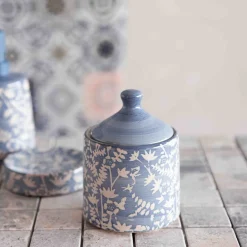 HOMLA Pojemnik Mirabel Niebieski We Wzory 10X14 Cm