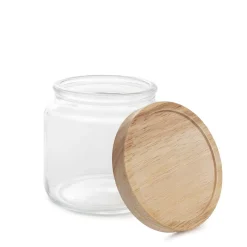 HOMLA Pojemnik Nesta Na Waciki Z Bambusowa Pokrywka 10X10,5X10 Cm