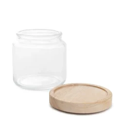 HOMLA Pojemnik Nesta Na Waciki Z Bambusowa Pokrywka 10X10,5X10 Cm