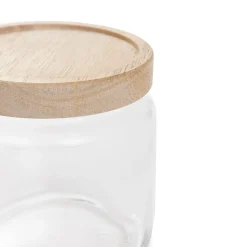 HOMLA Pojemnik Nesta Na Waciki Z Bambusowa Pokrywka 10X10,5X10 Cm