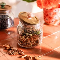 HOMLA Pojemnik Nobu Z Ozdobna Rozowa Galka 0,75 L