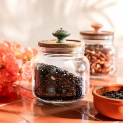 HOMLA Pojemnik Nobu Z Ozdobna Zielona Galka 0,75 L