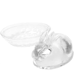 HOMLA Pojemnik Tigre Krolik Szklany Z Podstawka 12X9Cm