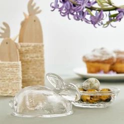 HOMLA Pojemnik Tigre Krolik Szklany Z Podstawka 12X9Cm