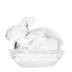 HOMLA Pojemnik Tigre Krolik Szklany Z Podstawka 12X9Cm