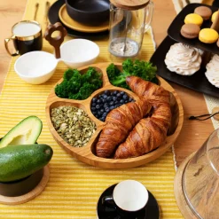 HOMLA Polmisek Bambou Bambusowy Z Przegrodkami 32X4 Cm