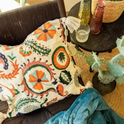 HOMLA Poszewka Archa W Kolorowy Wzor Z Fredzlami 45X45 Cm