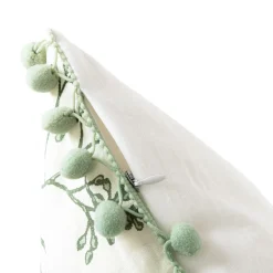 HOMLA Poszewka Ervas Ecru Z Motywem Roslinnym 45X45 Cm