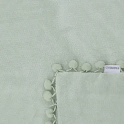 HOMLA Poszewka Eslov Pistacjowa Z Pomponami 45X45 Cm