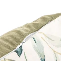 HOMLA Poszewka Lempi W Liscie Oliwkowa Z Fredzlami 45X45 Cm
