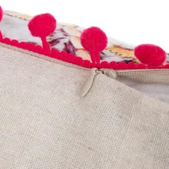 HOMLA Poszewka Miris Z Fuksjowymi Pomponami 45X45 Cm