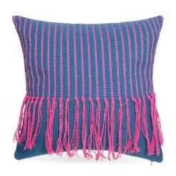 HOMLA Poszewka Paio Z Fuksjowymi Fredzlami 45X45 Cm