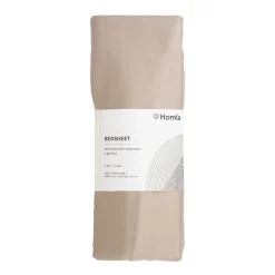 HOMLA Przescieradlo Danielle Satynowe Bezowe 160X200 Cm