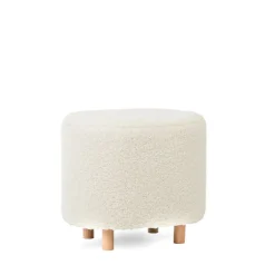 HOMLA Pufa Alda Bezowa W Tkaninie Teddy 50X40X44 Cm