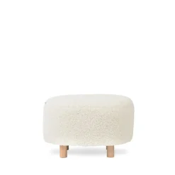 HOMLA Pufa Alda Boogie Bezowa W Tkaninie Teddy 50X40X31 Cm