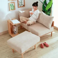 HOMLA Pufa Seri Bezowa 74X60X43,5 Cm