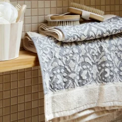 HOMLA Ręcznik Daphne Ecru Z Niebieska Bordiura 70X130Cm