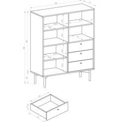 HOMLA Regal Flow! Dab Artisan 102X126X41 Cm