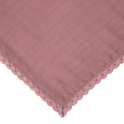 HOMLA Serwetka Elin Muslinowa Z Koronkowa Lamowka Rozowa 40X40