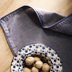 HOMLA Serwetka Melange Granatowa Z Lamowka Kuleczkowa 45X45 Cm