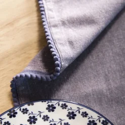 HOMLA Serwetka Melange Granatowa Z Lamowka Kuleczkowa 45X45 Cm