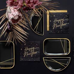 PARTYDECO Serwetki New Year Papierowe Czarne 20 Szt. 16,5X16,5 Cm