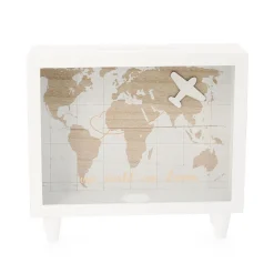 HOMLA Skarbonka Moneybox Next Adventure Biala 21X7X19 Cm