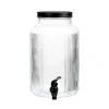 HOMLA Sloik Velmo Z Kranikiem Prazkowany Z Czarna Pokrywka 6 L