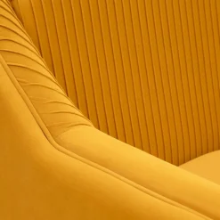 HOMLA Sofa Avant Sofa 2-Osobowa, Welurowa Musztardowa 127X82X81.5 Cm