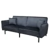 HOMLA Sofa Canto 3-Osobowa, Z Funkcja Spania, Welurowa Czarna 199X90X85 Cm