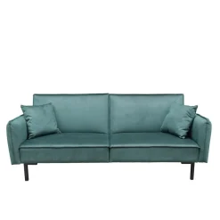 HOMLA Sofa Canto 3-Osobowa, Z Funkcja Spania, Welurowa Zielona 199X90X85 Cm