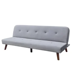 HOMLA Sofa Rinko Sofa 3-Osobowa, Z Funkcja Spania, Welurowa Ciemnoszara 195X81X74 Cm