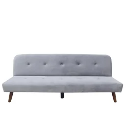 HOMLA Sofa Rinko Sofa 3-Osobowa, Z Funkcja Spania, Welurowa Ciemnoszara 195X81X74 Cm