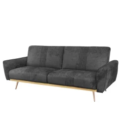HOMLA Sofa Samtige 3-Osobowa, Z Funkcja Spania, Czarna 212X84X86.5 Cm