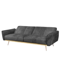 HOMLA Sofa Samtige 3-Osobowa, Z Funkcja Spania, Czarna 212X84X86.5 Cm