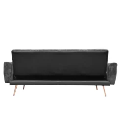 HOMLA Sofa Samtige 3-Osobowa, Z Funkcja Spania, Czarna 212X84X86.5 Cm
