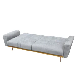 HOMLA Sofa Samtige 3-Osobowa, Z Funkcja Spania, Szara 212X84X86.5 Cm