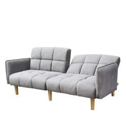 HOMLA Sofa Sonus 3-Osobowa, Z Funkcja Spania, Welurowa Musztardowa 195X91X83 Cm