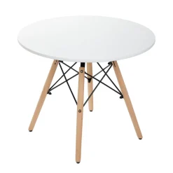 HOMLA Stol Tavolo Naturalny Z Bialym Blatem 80X72Cm