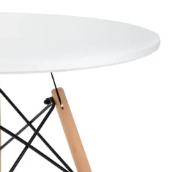 HOMLA Stol Tavolo Naturalny Z Bialym Blatem 80X72Cm