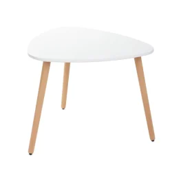 HOMLA Stol Travesa Naturalny Z Bialym Blatem 60 60 48Cm