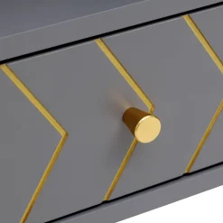 HOMLA Stolik Kawowy Bodo Grafitowy Z Metalowymi Nogami 100X50X45 Cm