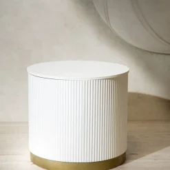 HOMLA Stolik Kawowy Tabi Matowy Bialy 40X36 Cm