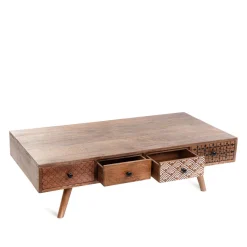 HOMLA Stolik Kawowy Tayo Lite Drewno Mango 117X65X35 Cm